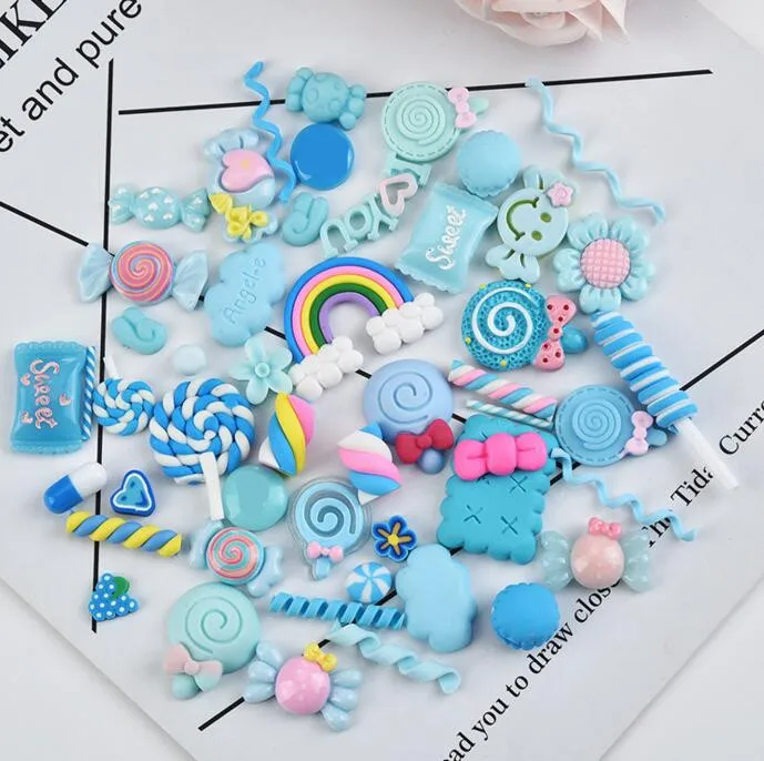 fairy garden dollhouse miniature artificial food resin soft candy heart charms cabochons