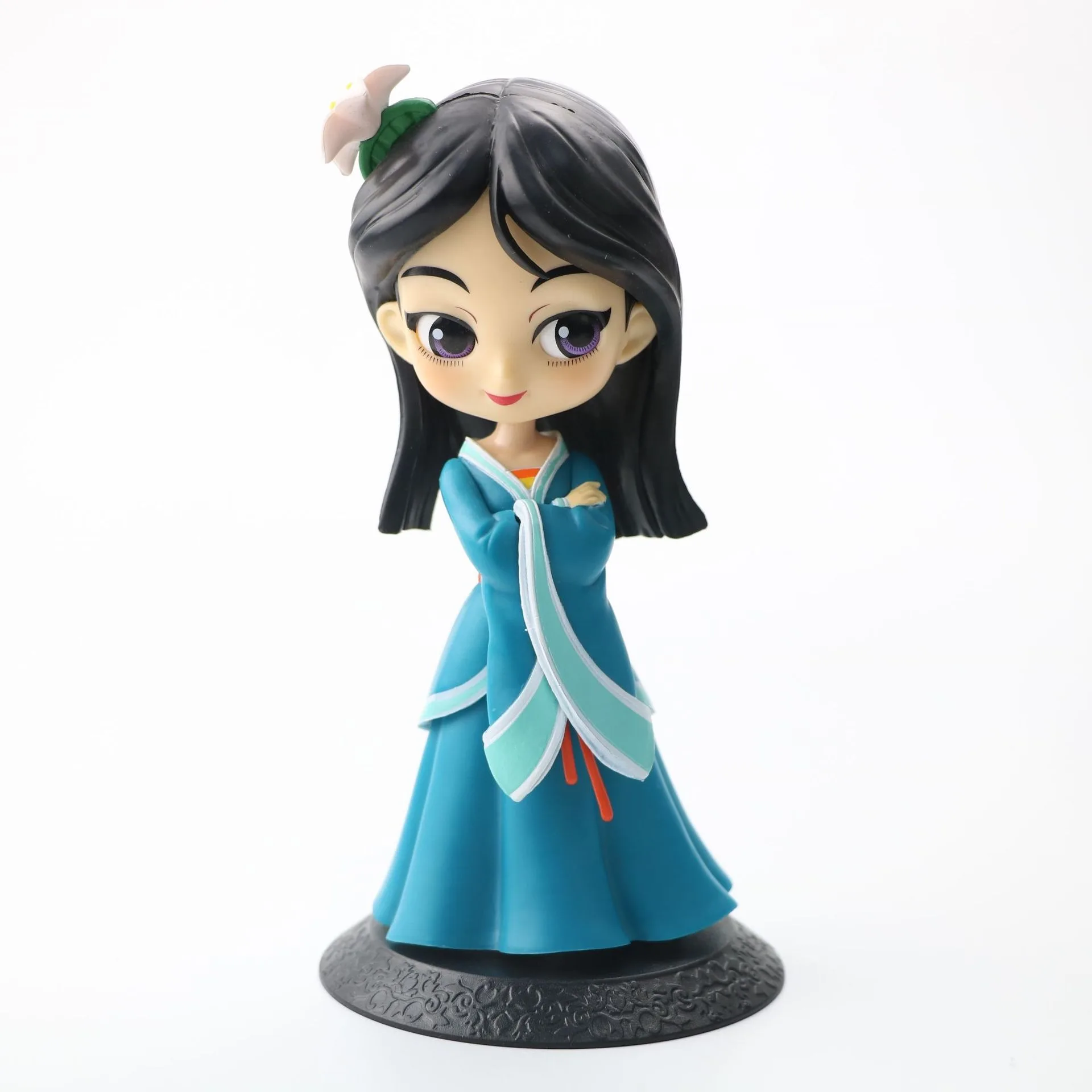 Large Size 15cm Q Version Princess Figure Model Toy PVC Material Alice Mermaid Ariel Anna Elsa Ornament Cake Decoration