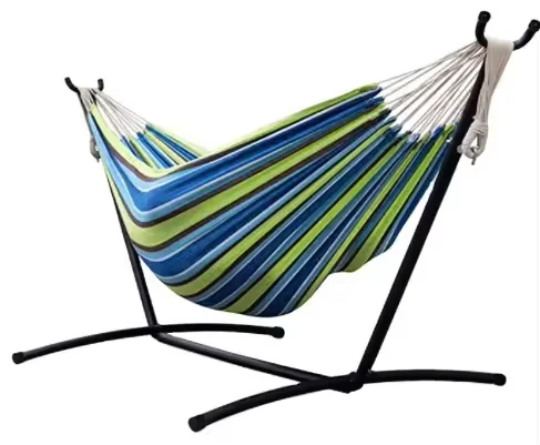 WK Factory Supply Outdoor Portable Camping Garden Comfortable Durable 201D Nylon Hammock Swings up to 550lbs with Tree Straps