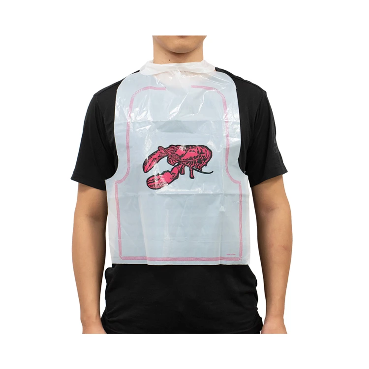 Disposable Poly PE LDPE Lobster Plastic Bib Apron
