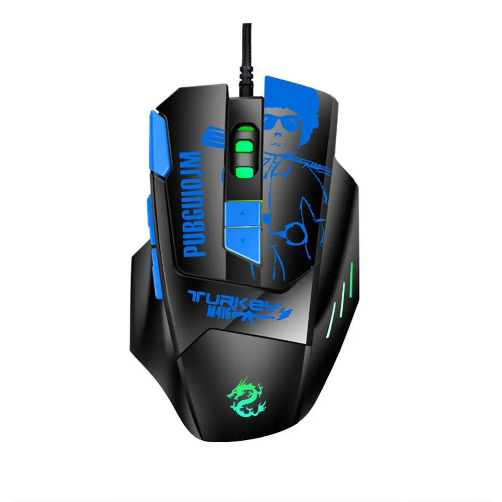 
RGB Gaming Mouse breath Light Mice colorful programmable + hardware pressure gun Computer Accessory Plug and Play game mouse 