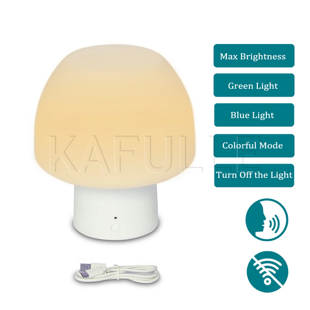 Умная Голосовая командная лампа без Wi-Fi с голосовым управлением RGB Беспроводная Светодиодная для спальни