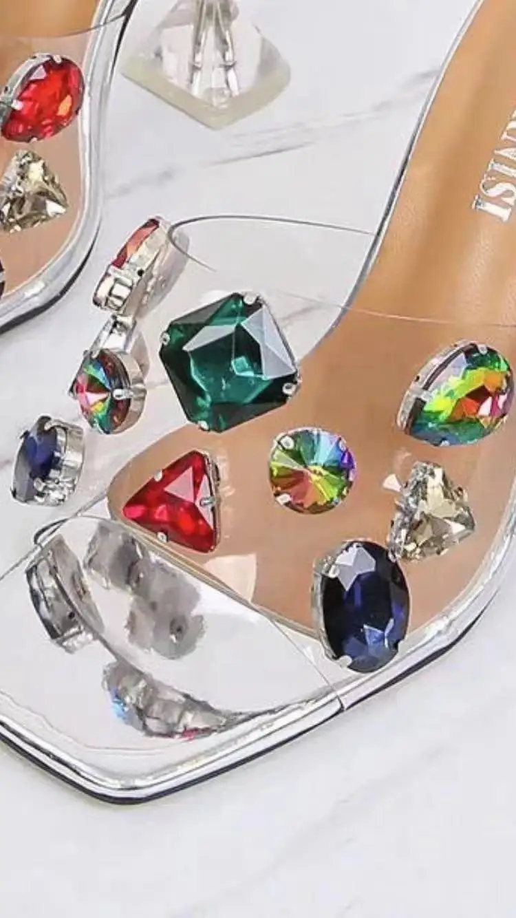 2024 glass stone tpu shoe uppers