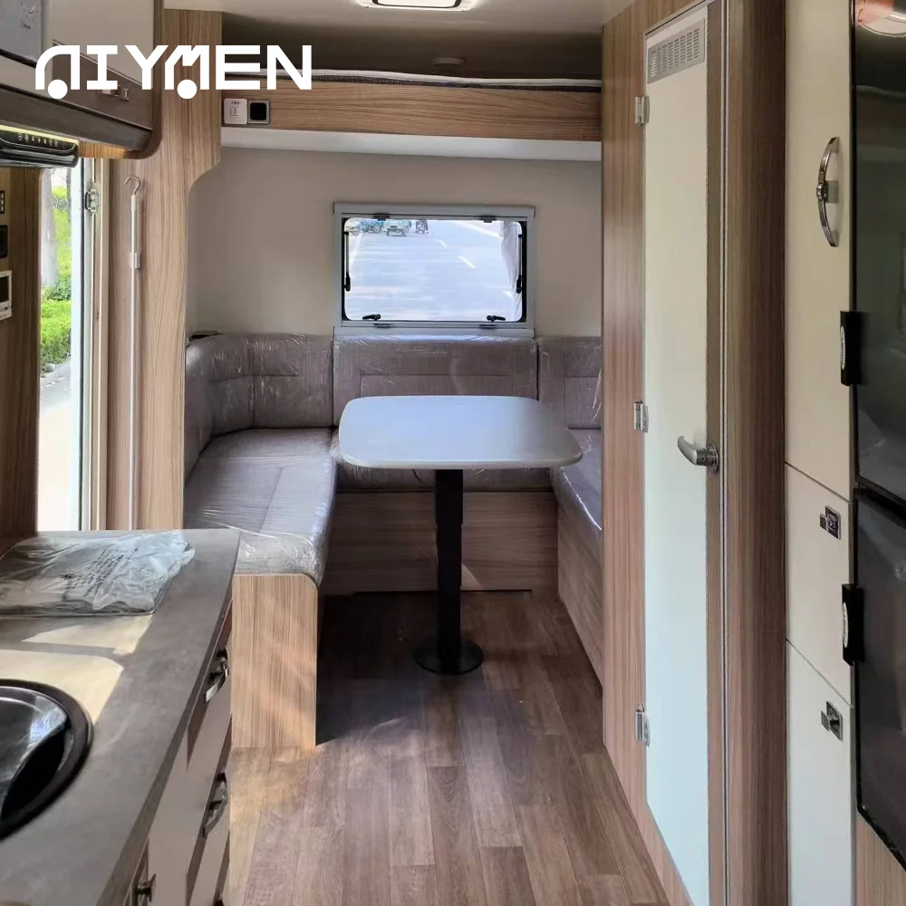 Hybrid Luxury Axle Electric Solar Panel Roof Outdoor Camping RV Caravan with Fiberglass Trailer Tent Trailer for Offroad Travel
