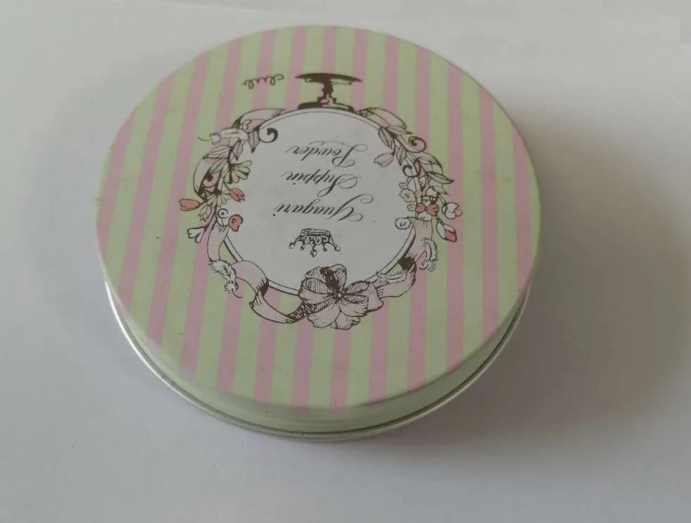 Custom printed Cosmetic Lip Balm Eye Shadow Metal Tins Empty wax tin Aluminum Jars