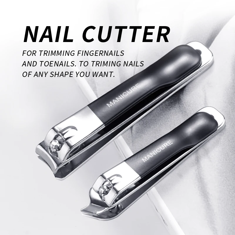 Stainless Steel Pedicure Tools Set Black Pink Finger Toe Nail Clipper Cuticle Nipper