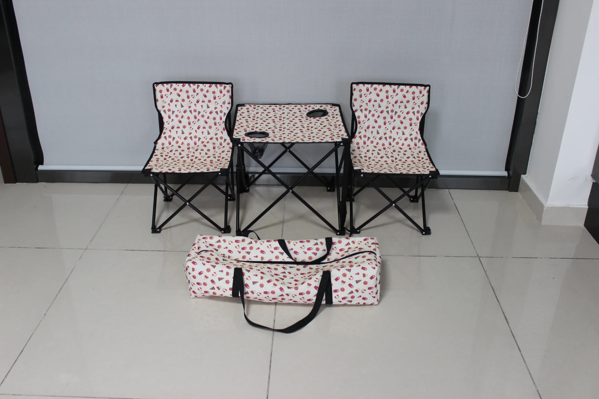 Modern Fabric Design Outdoor Party Camping Chair with Foldable Table & Chair Set