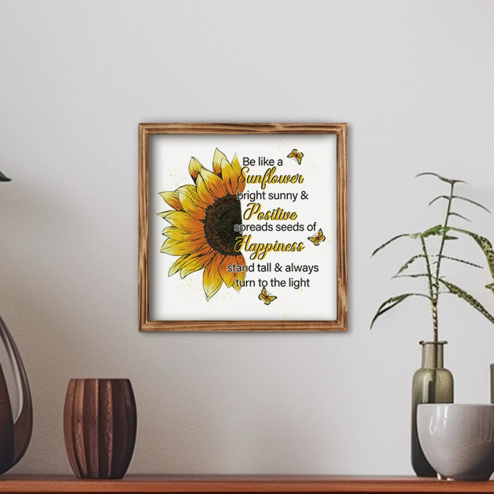 Putuo Decor Custom Wash Your Hands Wooden Hanging Wall Sign Coffee Positive Wood Frame Plaque Decoration