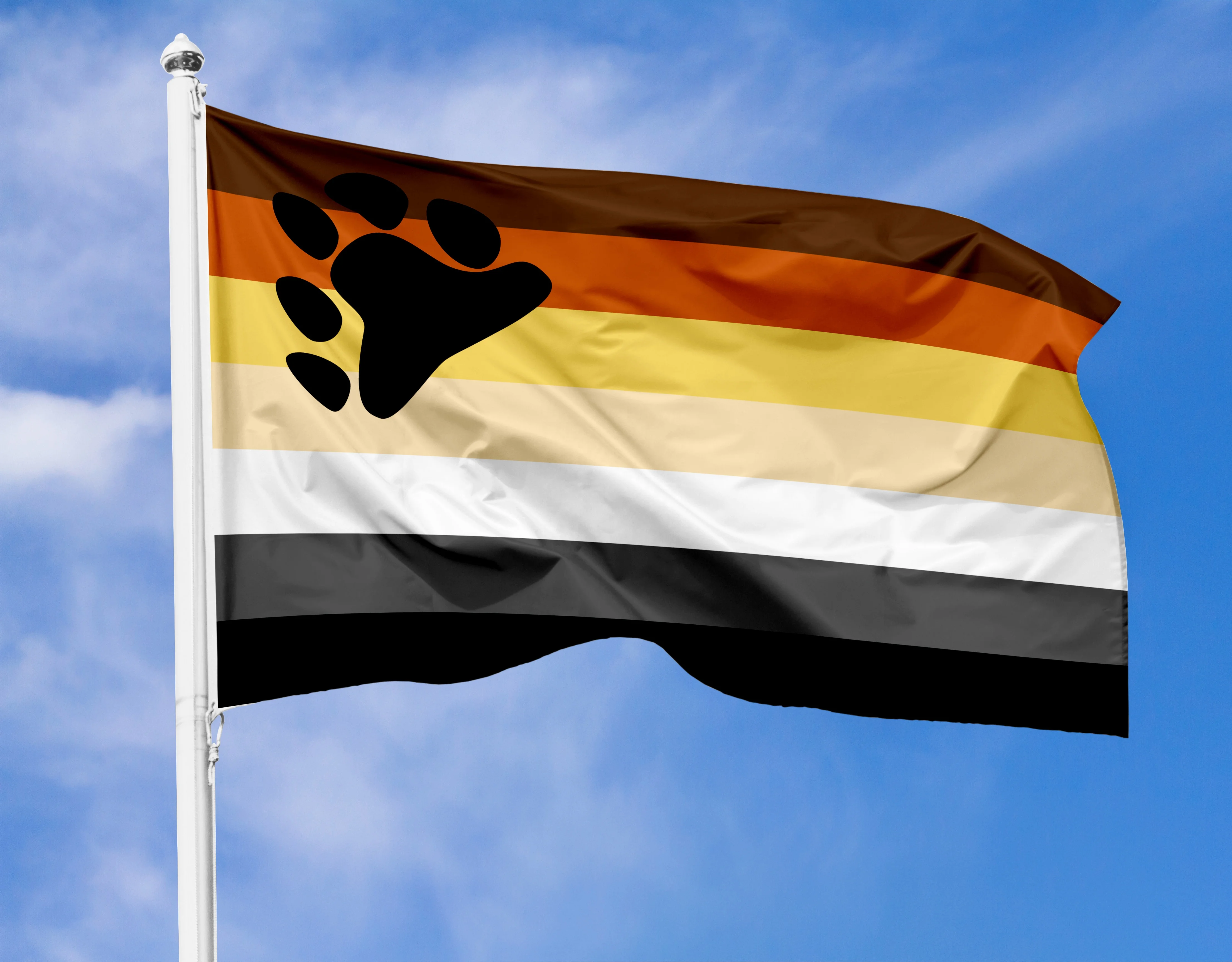 Male Men Hirsute Gay Bear Pride Flag 3x5 FT 90x150cm International Bear Brotherhood Rinbow LGBT Banner With Bear paw print