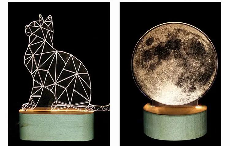 Plug In Buy Base Usb 3D Moon Lights Led Simple Style Night Light