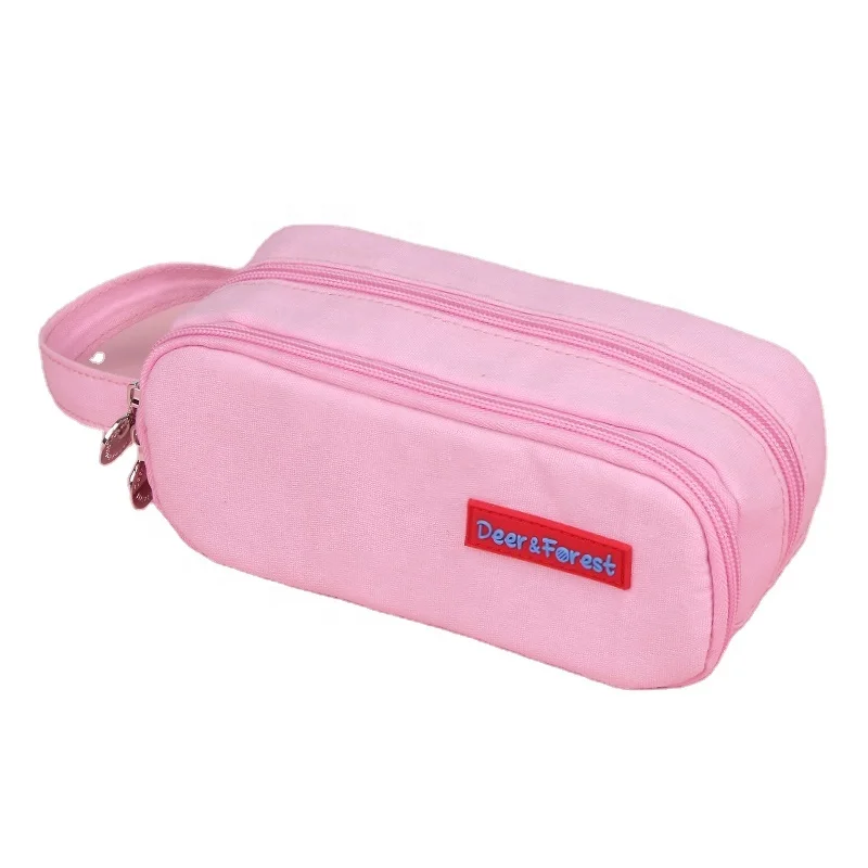 cotton durable multifunctional school pouch pencil pen case bag pouch with aesthetic cheap custom pencil case with logo for girl