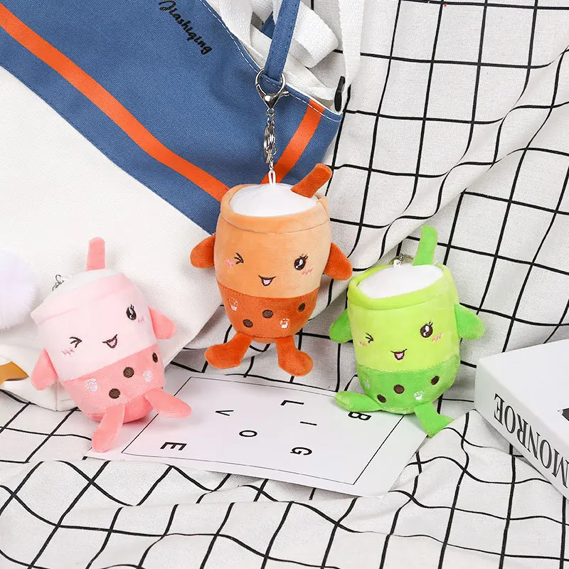 Мини-брелок с милым жемчугом и чашкой молочного чая 3D, Мягкая Плюшевая Кукла Боба, брелок для ключей, Маленькая подвеска-мешок, украшение, рождественский подарок