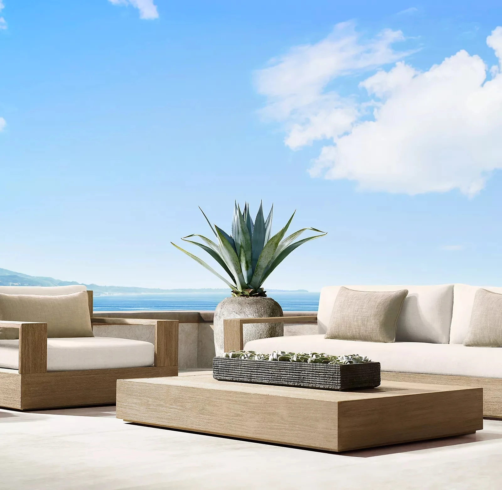 Outdoor garden furniture teak coffee table marbella teak rectangular coffee table