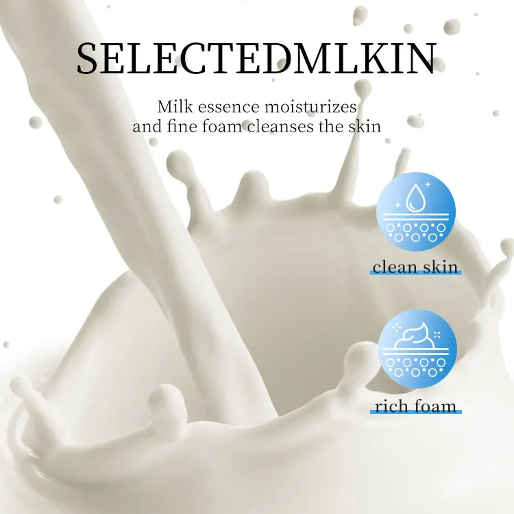 10pcs OEM your logo Deeply cleaning Face Wash Cleanser Milk Gently Cleansing Amino Acid  Facial Cleanser