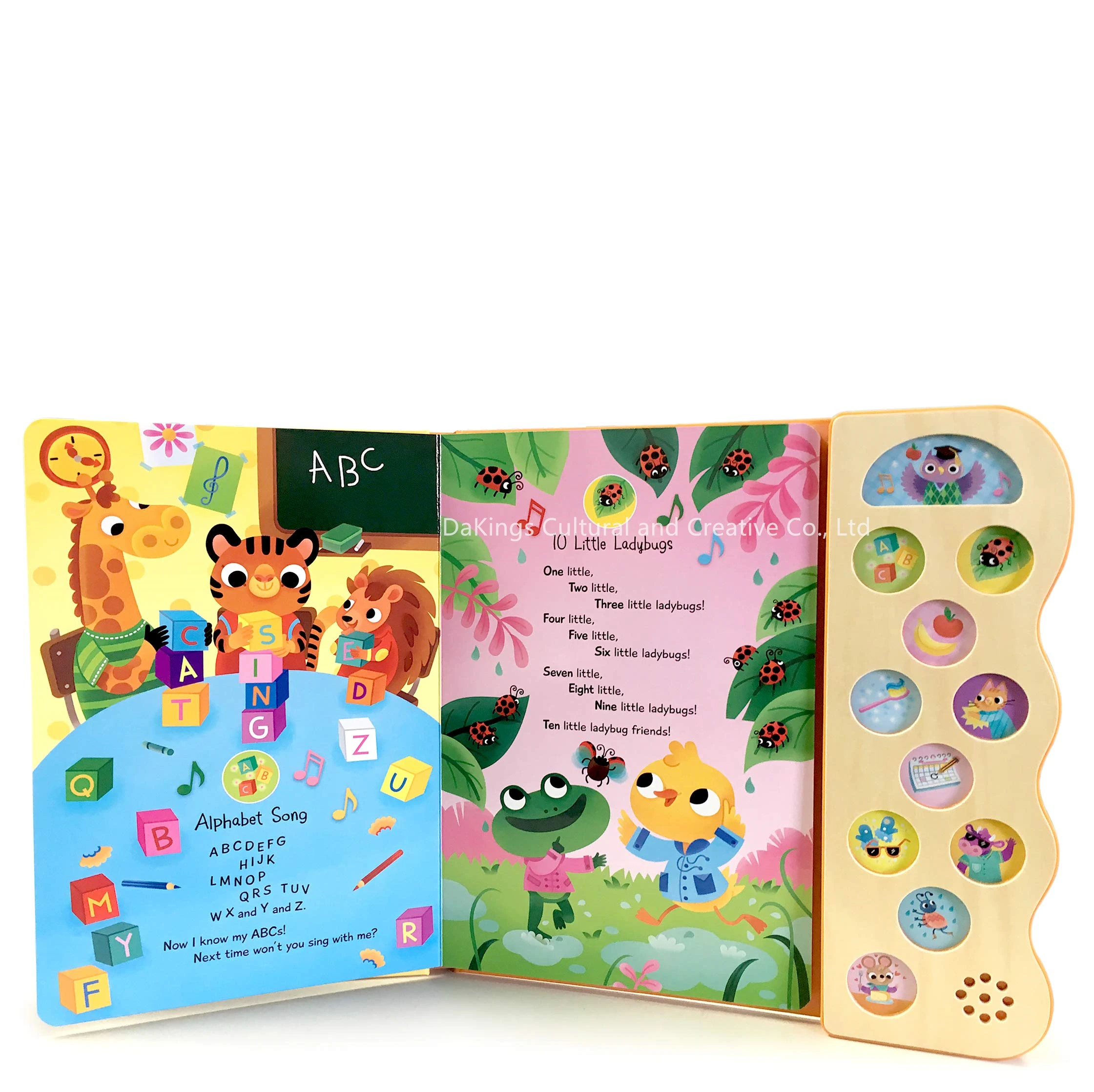 Напечатанная на заказ аудиодоска книга для детей в твердом переплете музыкальная звуковая детская с аудио