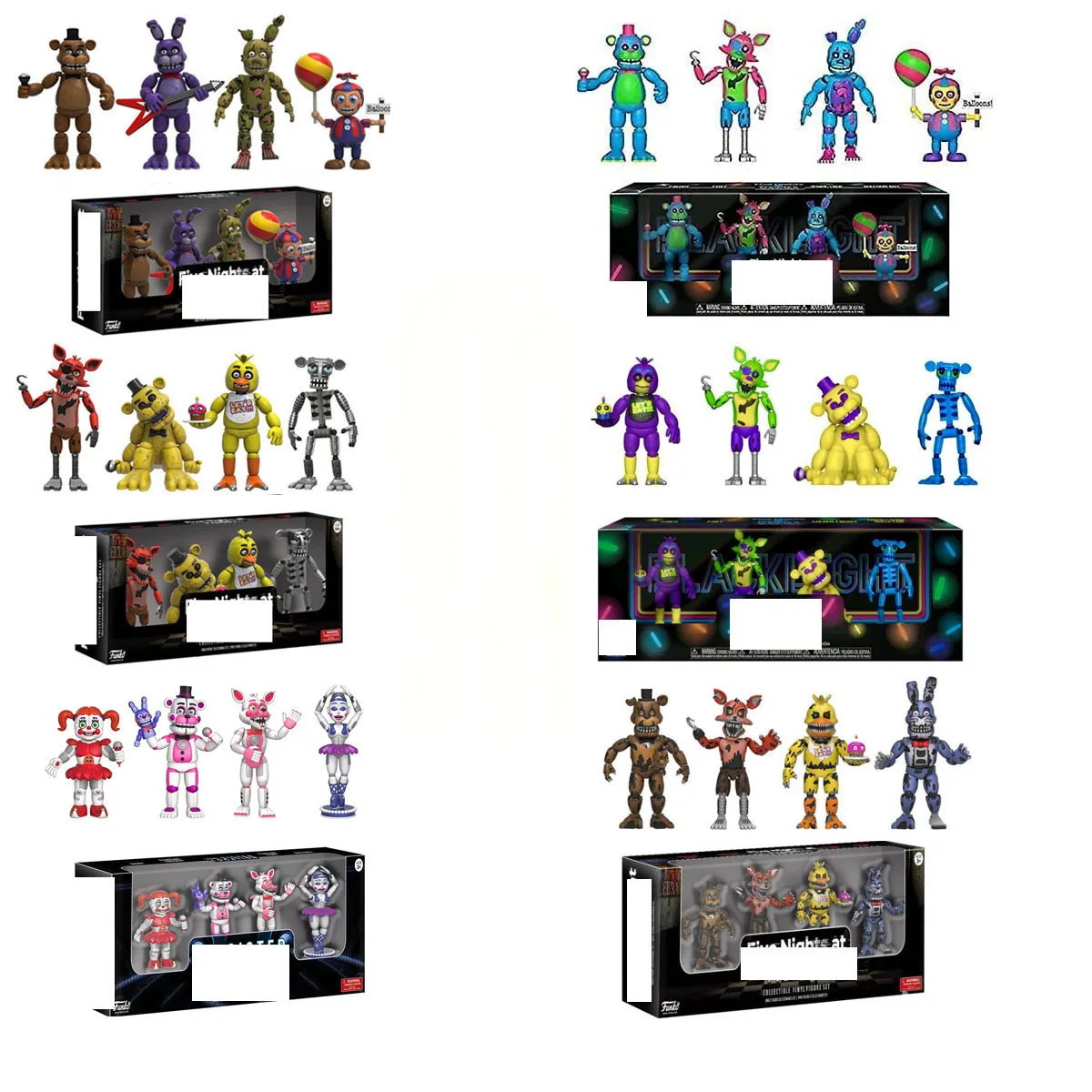 Hot Sale  Movable Joints Five Nights at Freddys Anime Action Figures Bonnie Foxy Freddy Nightmare Edition PVC figure Toy