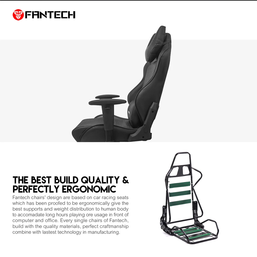 High Quality Gaming Chair GC184 Fantech For Both Gaming Cafe and Office Use PU Leather Adjustable Height Computer Accessory