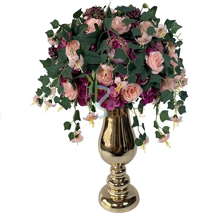 Metal Golden Flower vase centerpiece / Wedding Flower Vase for wedding decoration