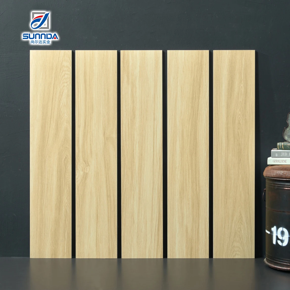 Living Room Non-slip Ceramic Wood Tiles Building materials 200x1000mm Matt Floor Wooden Porcelain Tile