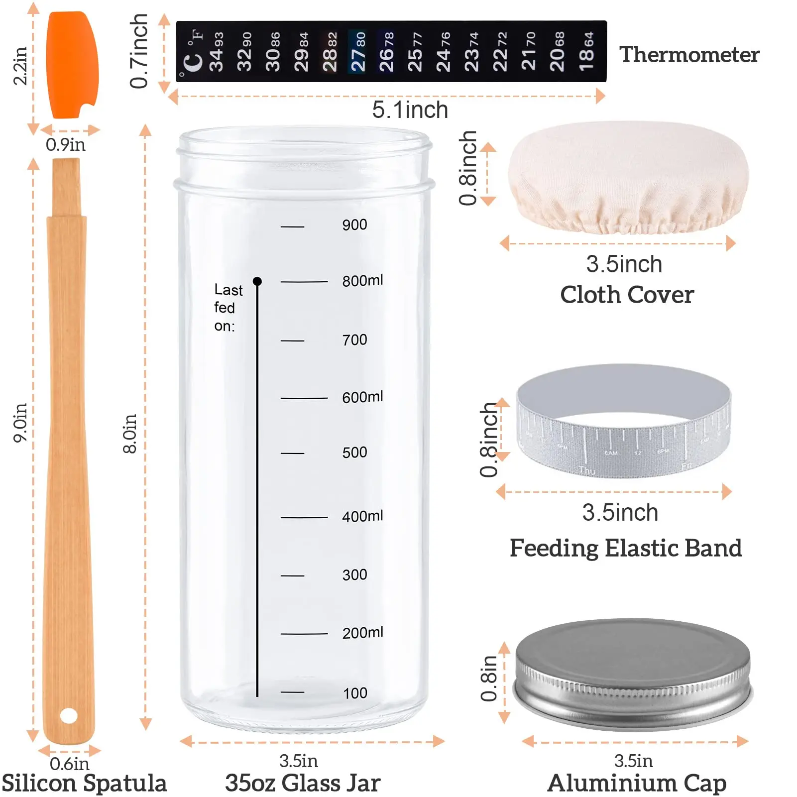 eco friendly products 2024 24 Oz Wide Mouth Sourdough Sourdough Starter Jar For Sourdough Bread Baking