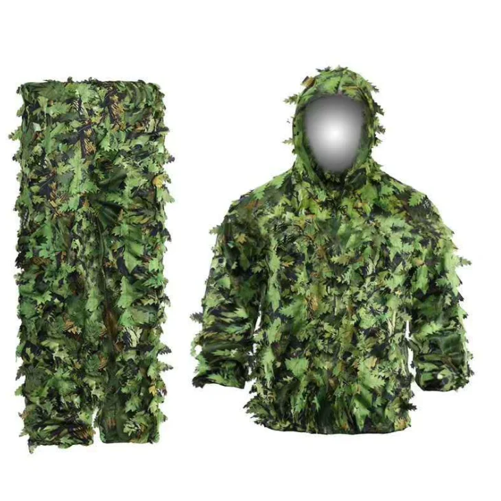 3D легкий Камуфляжный костюм с капюшоном Ghillie дышащий охотничий