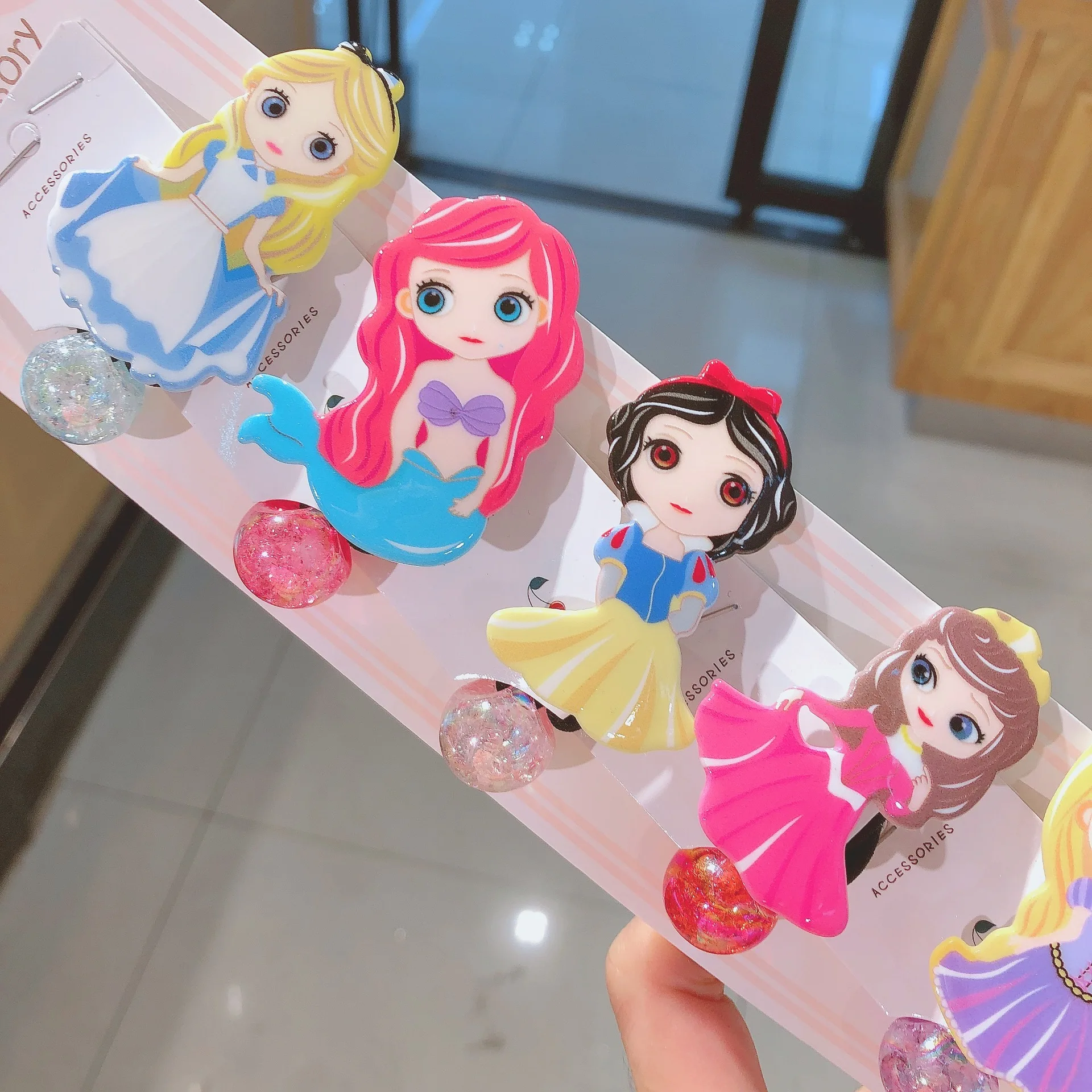 Новая зимняя одежда из серии «Принцесса» волос круг мультфильм акрил девушка резиновая повязка на голову Детские галстук резинка для волос милые женские аксессуары для волос