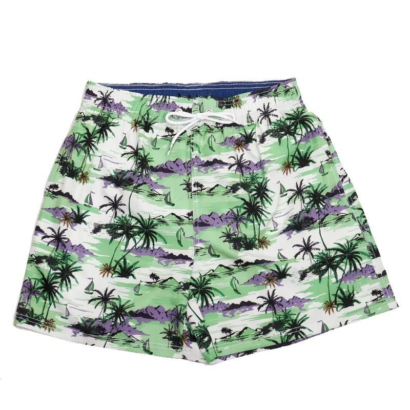 100% Polyester Waterproof Swimsuit Fashion Swim Shorts  For Beach men