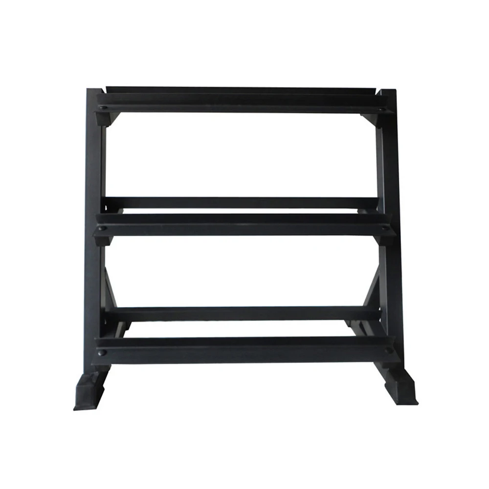 Hot Factory Direct Sale Free Weight Rubber Dumbbell Set Rack 3 Layer Gym Equipement Commercial Dumbbell Rack