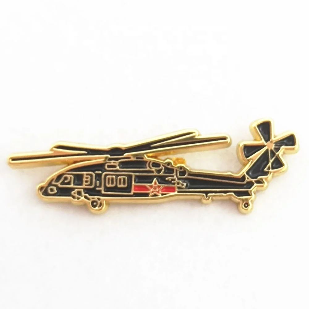 custom soft enamel helicopter lapel pins,Gold Plated Epoxy Star  Fly Wings Plane  Pin badge