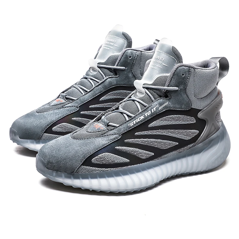Fashion Breathable Sport shoes High-top Reflective Sneakers big size brand men basketball shoes