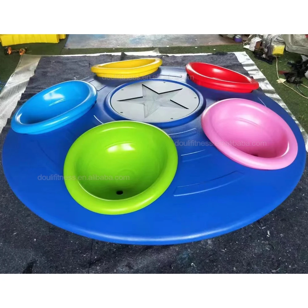 Dream Outdoor Integrated Colorful Seats Inviting Shape Multispinner Carousel Playground Equipment for Children