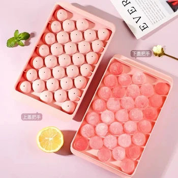 SYW111 OEM Round Ball Ice Tray Plastic Ice Cube Mold Refrigerator Circle Ice Ball Mold With Lid And Bin