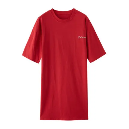 Factory Customize Print Dress Casual Home Wear Lady Nighty Summer Pajamas Patterns Nightgown Combed Cotton Loungewear Sleep Gown