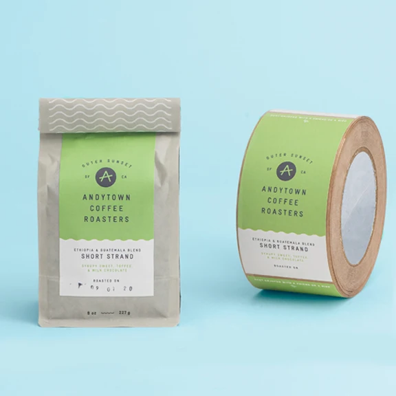 Custom Static Printed 5kg 10kg 25kg selling fashion side gusset sealed pouch tea coffee beans packing bags with labels sticker