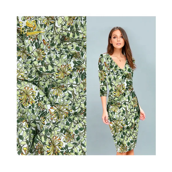 Customized pattern 80gsm Direct Injection Digital Printing 60S*60S 100% Rayon Fabric for Dresses