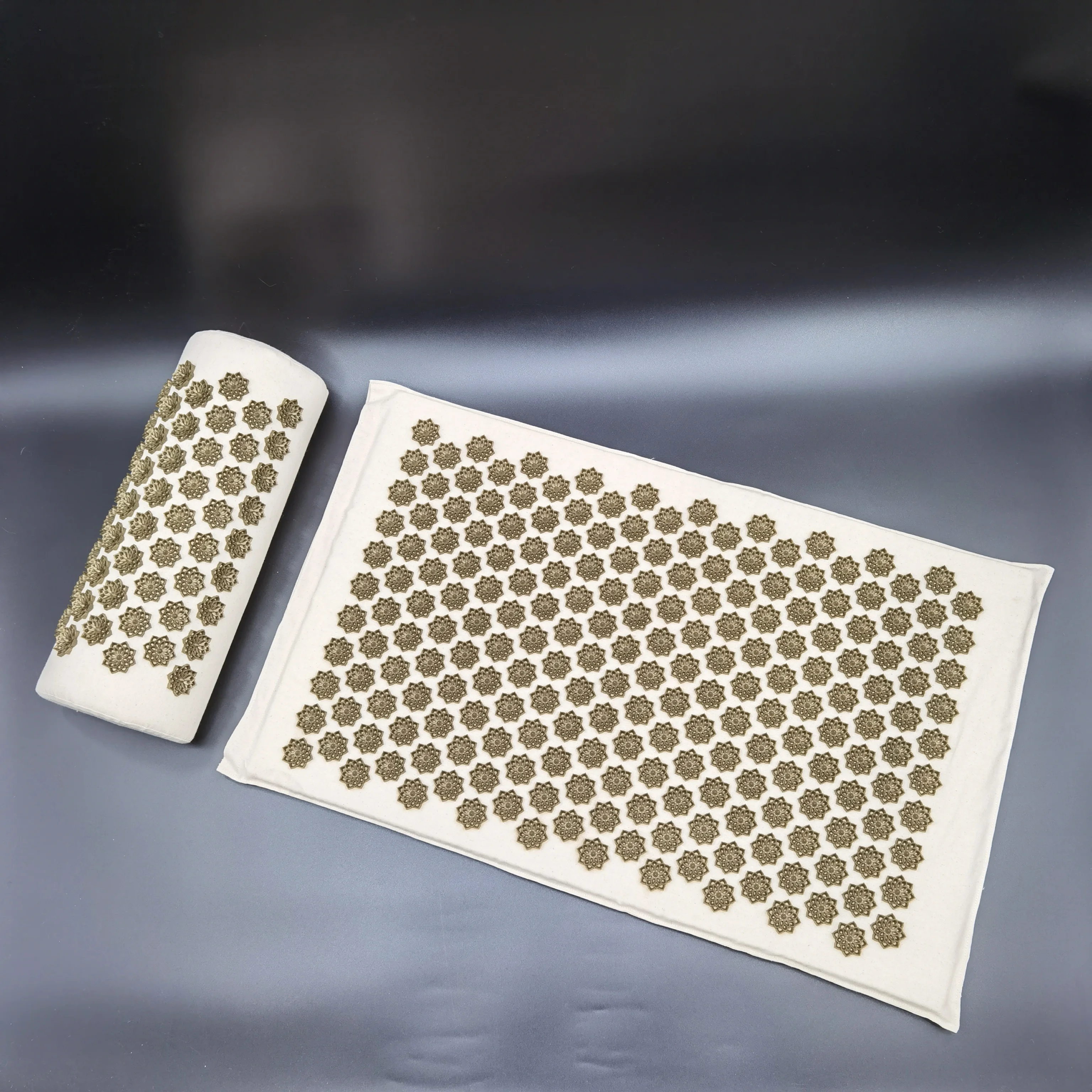 Eco Friendly Natural Cotton Acupuncture Mat with Pillow Set Shakti Yoga Mat for Back Massage New Acupressure Mat