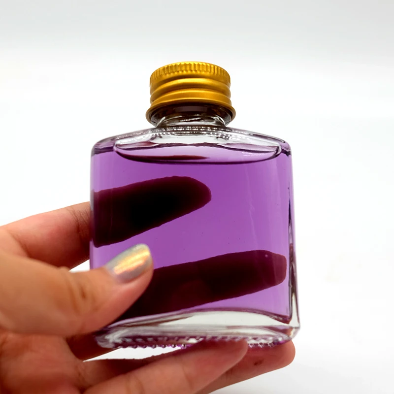 5cl 50 мл маленькая квадратная стеклянная бутылка для вина с алюминиевой Воздухонепроницаемой крышкой ликера бренди виски хранения винных напитков и контейнера