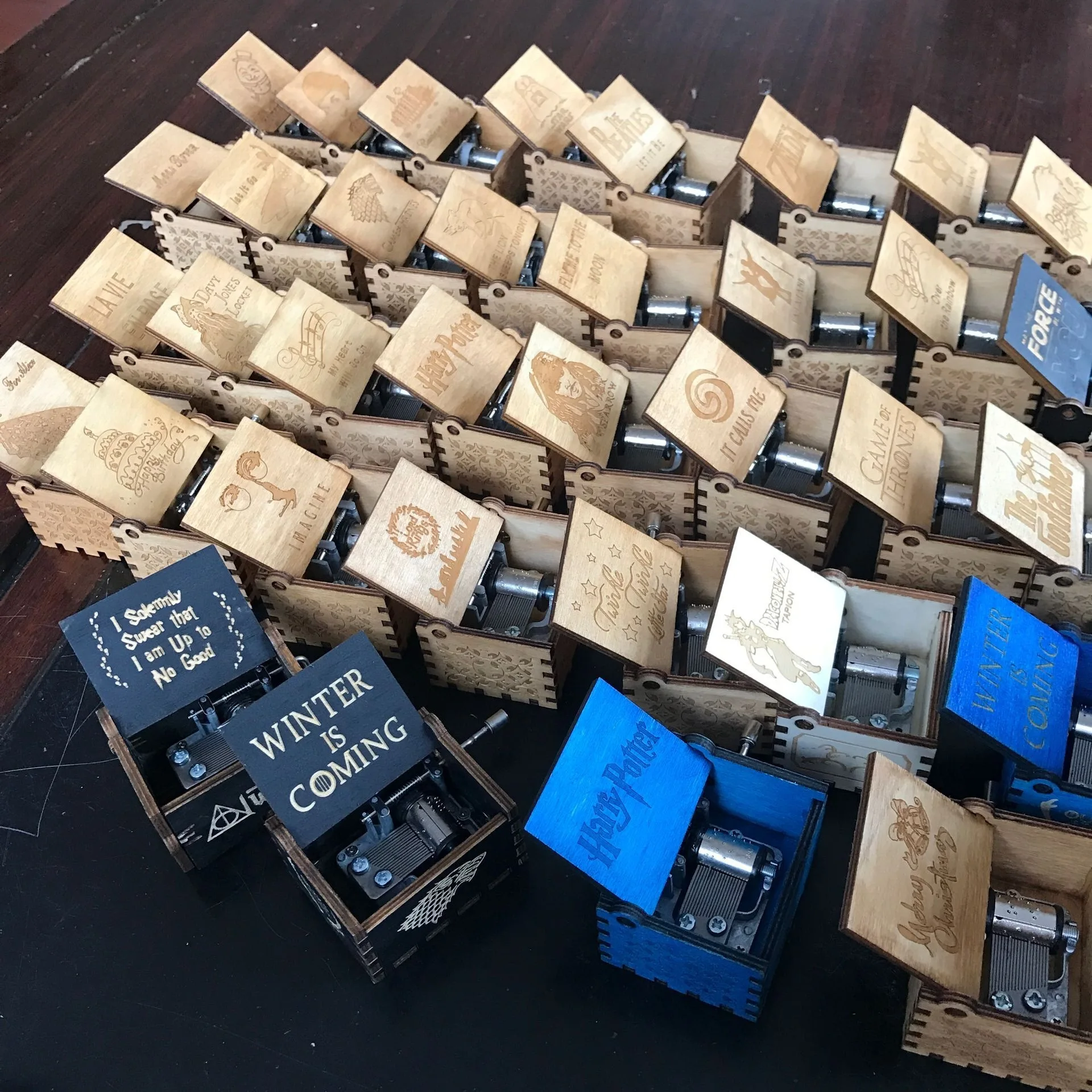 Hand crank Wooden gift music box Harry Music Potter Box