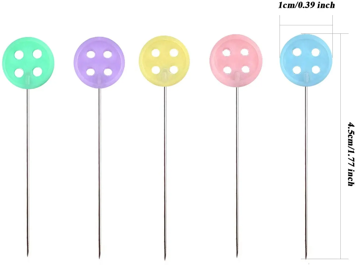 Flat Head Pins Straight Sewing Pins for Fabric Button Colored Heads Quilting Pins Boxed for Sewing DIY