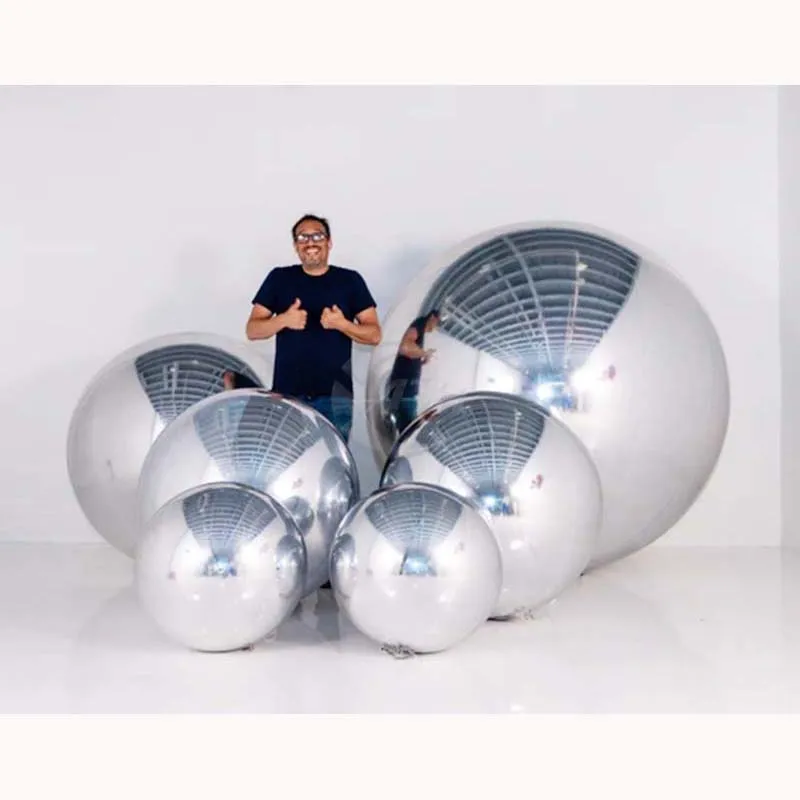 Popular Design Silver Mirror Ball  Inflatable Colorful Mirror Balloon Inflatable Decoration Ball