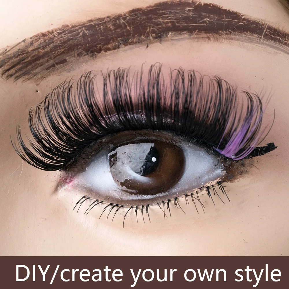 Yiernuo new product 2022 Segments pre-cut lash wholesale ribbons round eyelash Colored Cluster Segmented DIY Eyelash