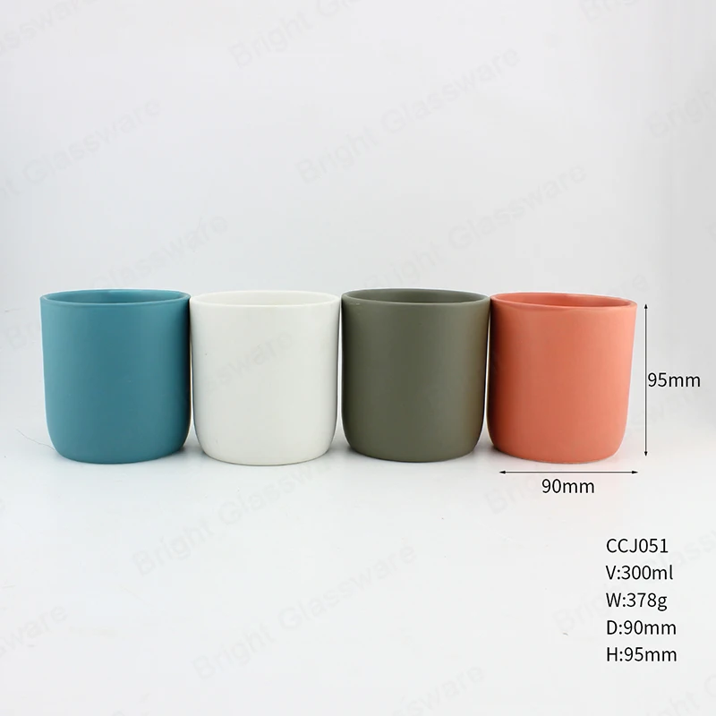 China Factory Custom Ceramic Jar for Candle Ceramic Candle Holder Empty Ceramic Jar