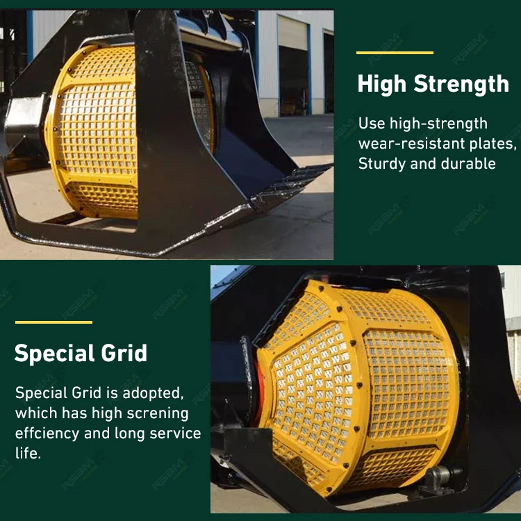 RSBM Excavator vibrating rotating sand screening bucket excavator