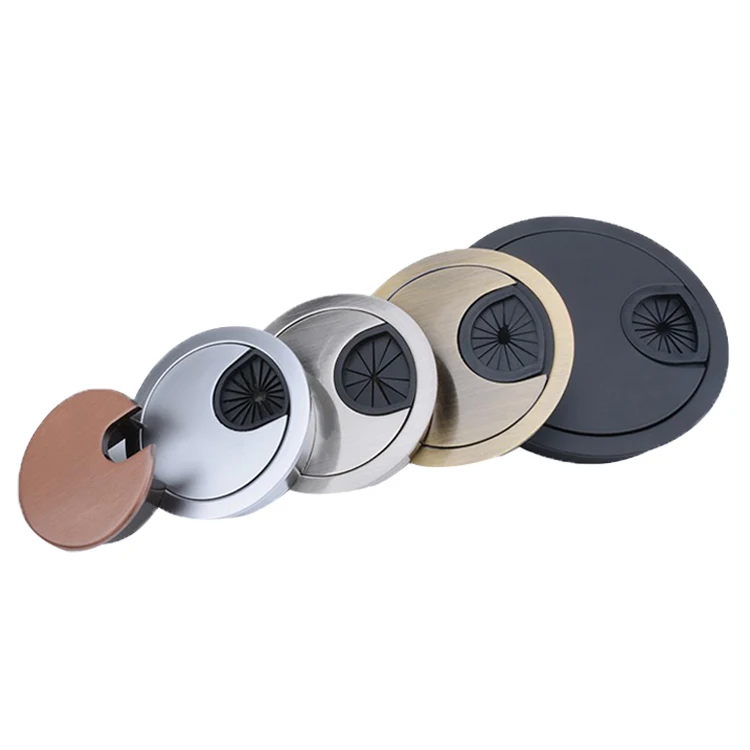 Zinc Alloy 60mm Cable Grommet Office Desk Round Customized Hole Cover
