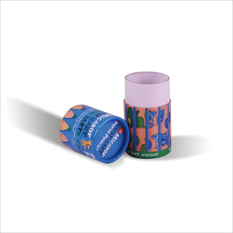 tube paper packing box paper cylinder box mix flowers pattern packaging for candle cylinder