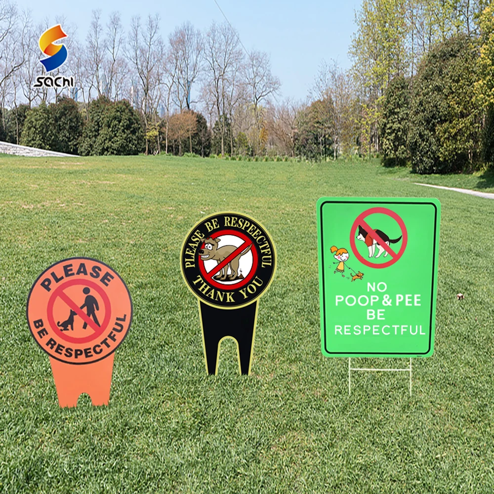 Wholesale Doggie Yard Dog Sign Custom No Poop And Pee Warning Garden Signal Please Clean Up After Your Dog Sign