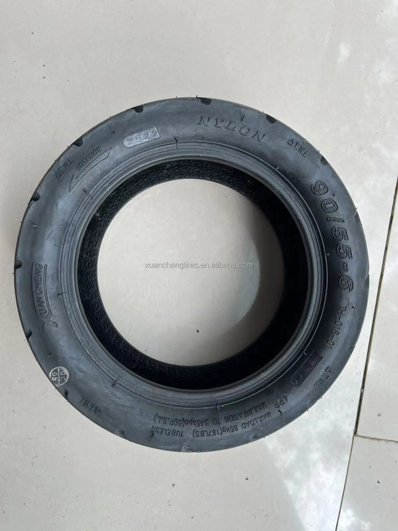XuanCheng wholesale 10 inch scooter tire 90/55-6 tubeless/vacuum road tire for foldable electric scooter