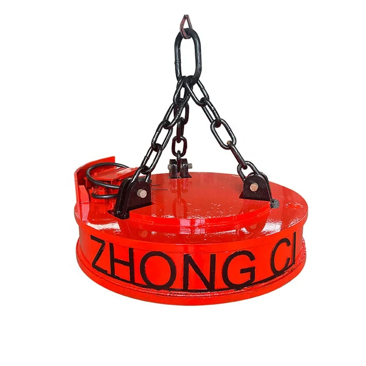 Lifting electromagnet is used for round lifting of excavators in metallurgical mines