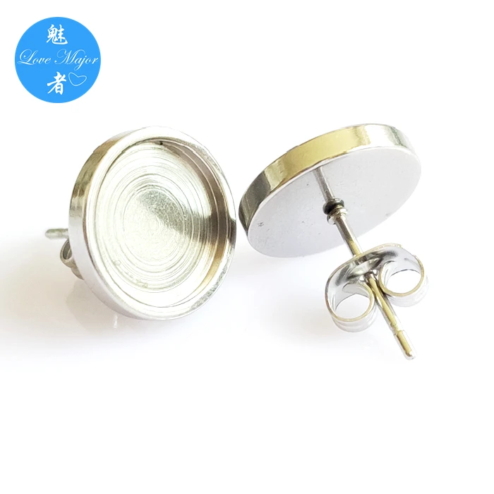 DIY Bezel Adjustable Base Studs Jewelry Findings and Components Stone Stainless Steel Jewelry Making