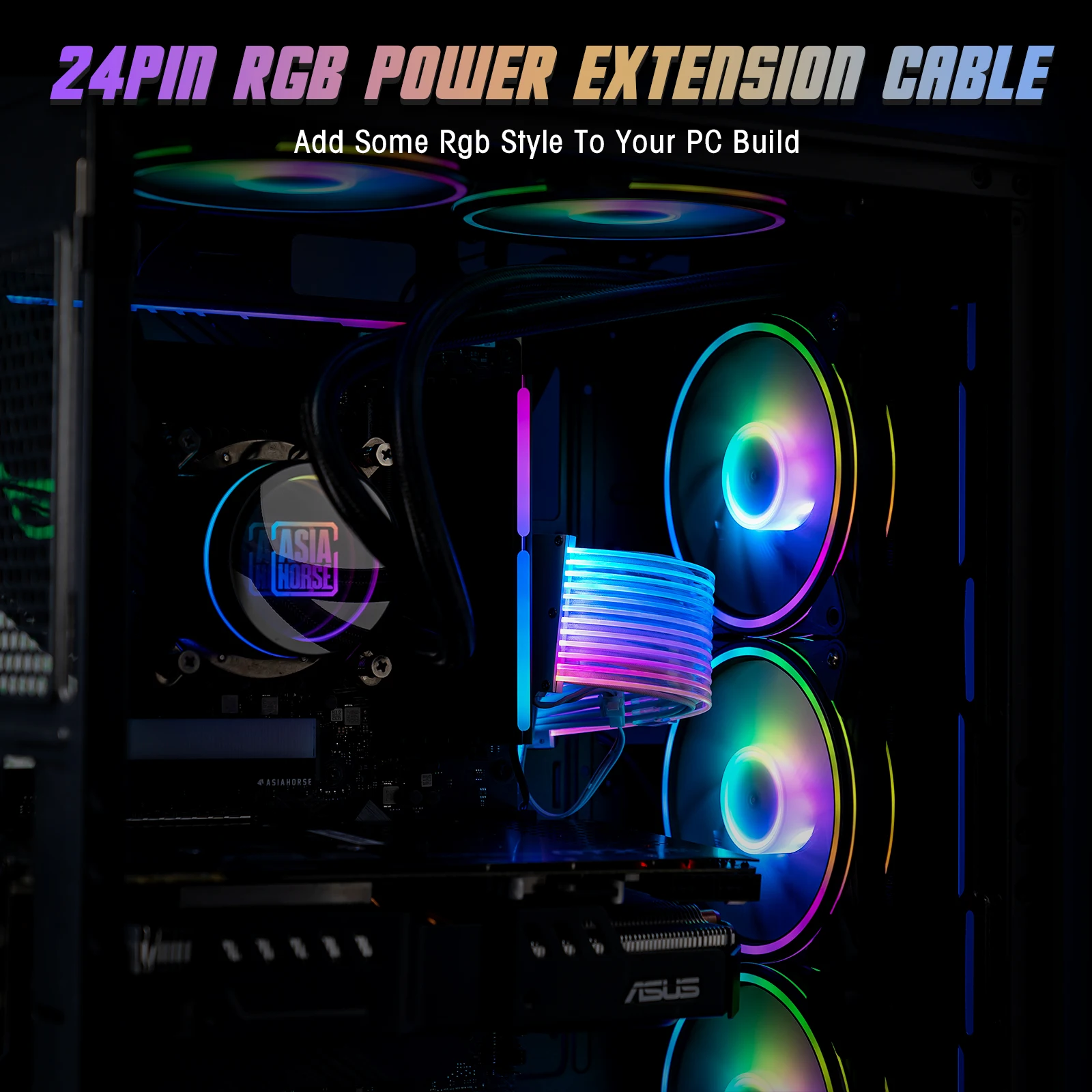 5V 3Pin Synchronized 18AWG RGB PC Cables 24 pin rgb extend cable pc